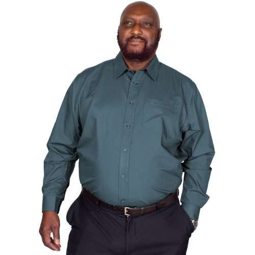 Bigdude Classic Long Sleeve Poplin Shirt Petrol